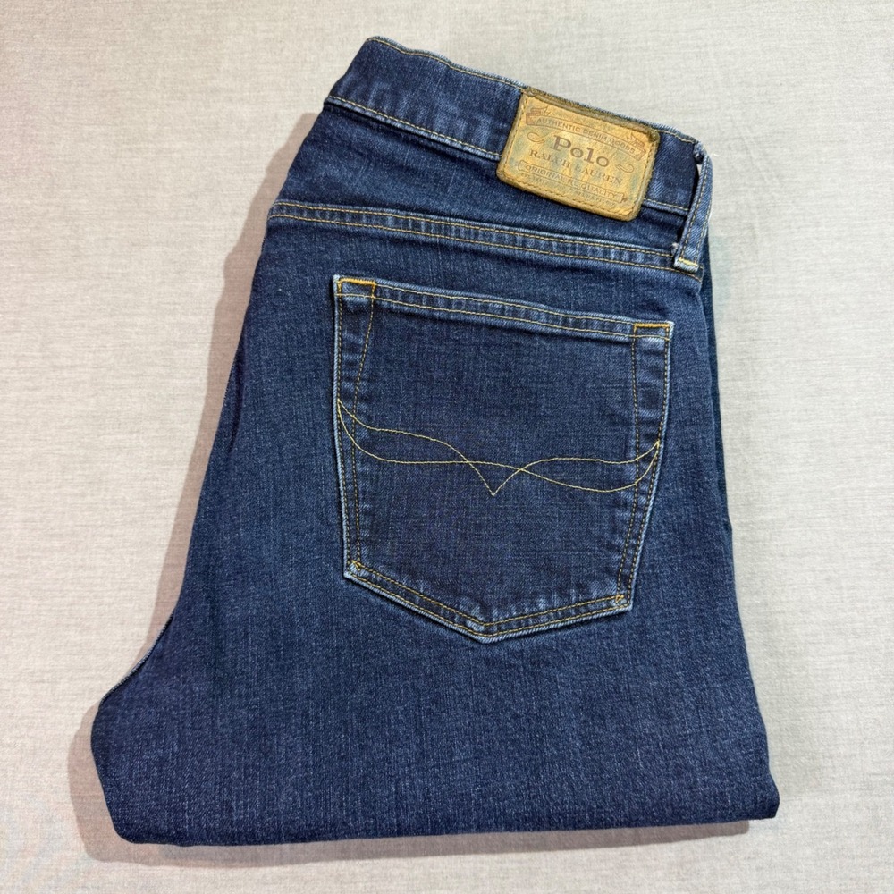 Polo Ralph Lauren Varick Slim Straight Jeans Mens 34x32 Blue Excellent Denim